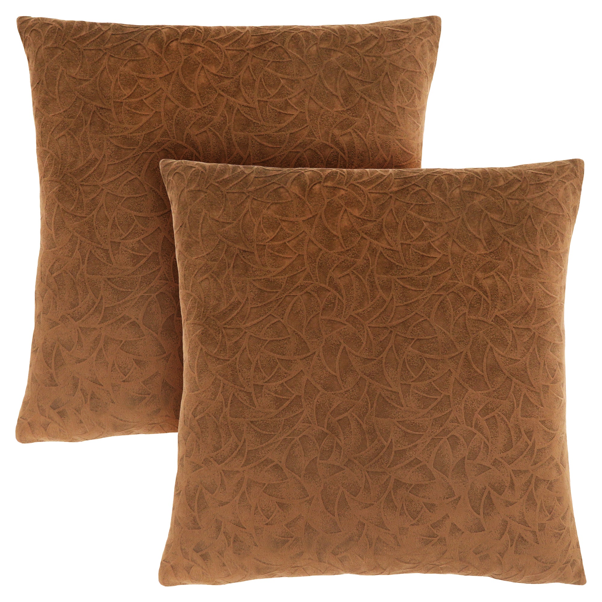 MN-679269    Pillows, Set Of 2, 18 X 18 Square, Insert Included, Decorative Throw, Accent, Sofa, Couch, Bed, Soft Polyester Woven Fabric, Hypoallergenic Soft Polyester Insert, Light Brown, Transitional
