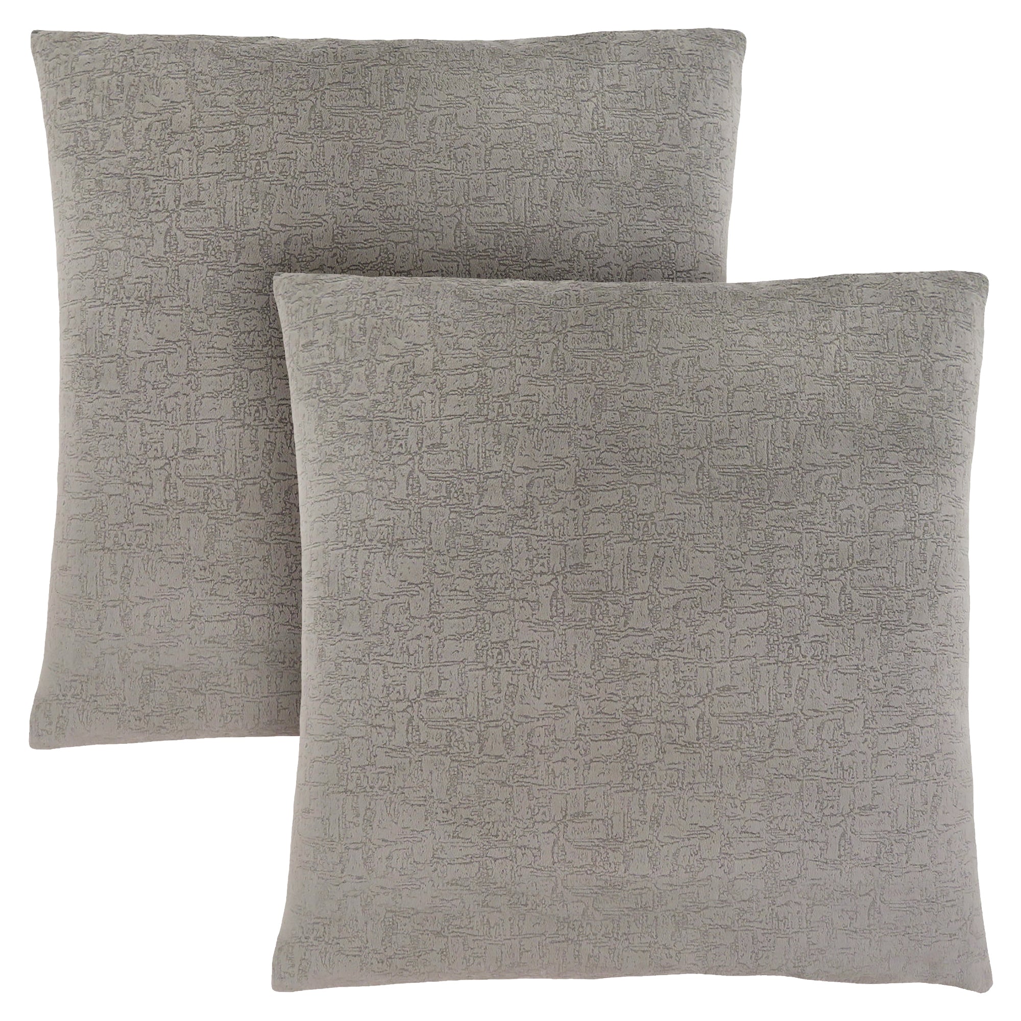 MN-719273    Pillows, Set Of 2, 18 X 18 Square, Insert Included, Decorative Throw, Accent, Sofa, Couch, Bed, Plush Velvet Finish, Soft Polyester Fabric, Hypoallergenic Soft Polyester Insert, Grey, Contemporary, Modern