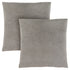 MN-719273    Pillows, Set Of 2, 18 X 18 Square, Insert Included, Decorative Throw, Accent, Sofa, Couch, Bed, Plush Velvet Finish, Soft Polyester Fabric, Hypoallergenic Soft Polyester Insert, Grey, Contemporary, Modern