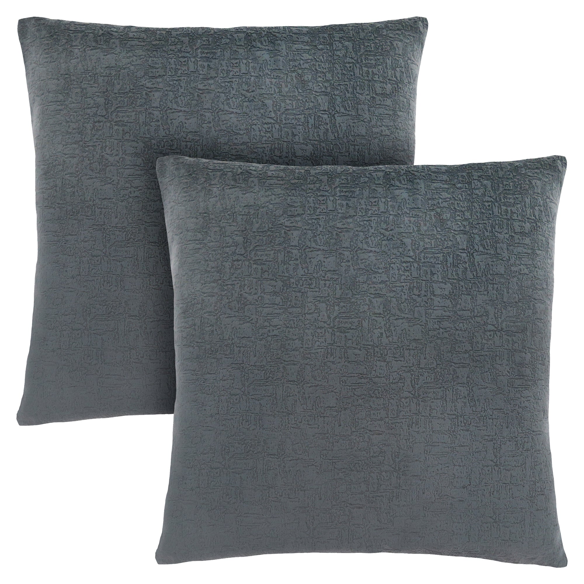 MN-739275    Pillows, Set Of 2, 18 X 18 Square, Insert Included, Decorative Throw, Accent, Sofa, Couch, Bed, Plush Velvet Finish, Soft Polyester Fabric, Hypoallergenic Soft Polyester Insert, Dark Grey, Contemporary, Modern