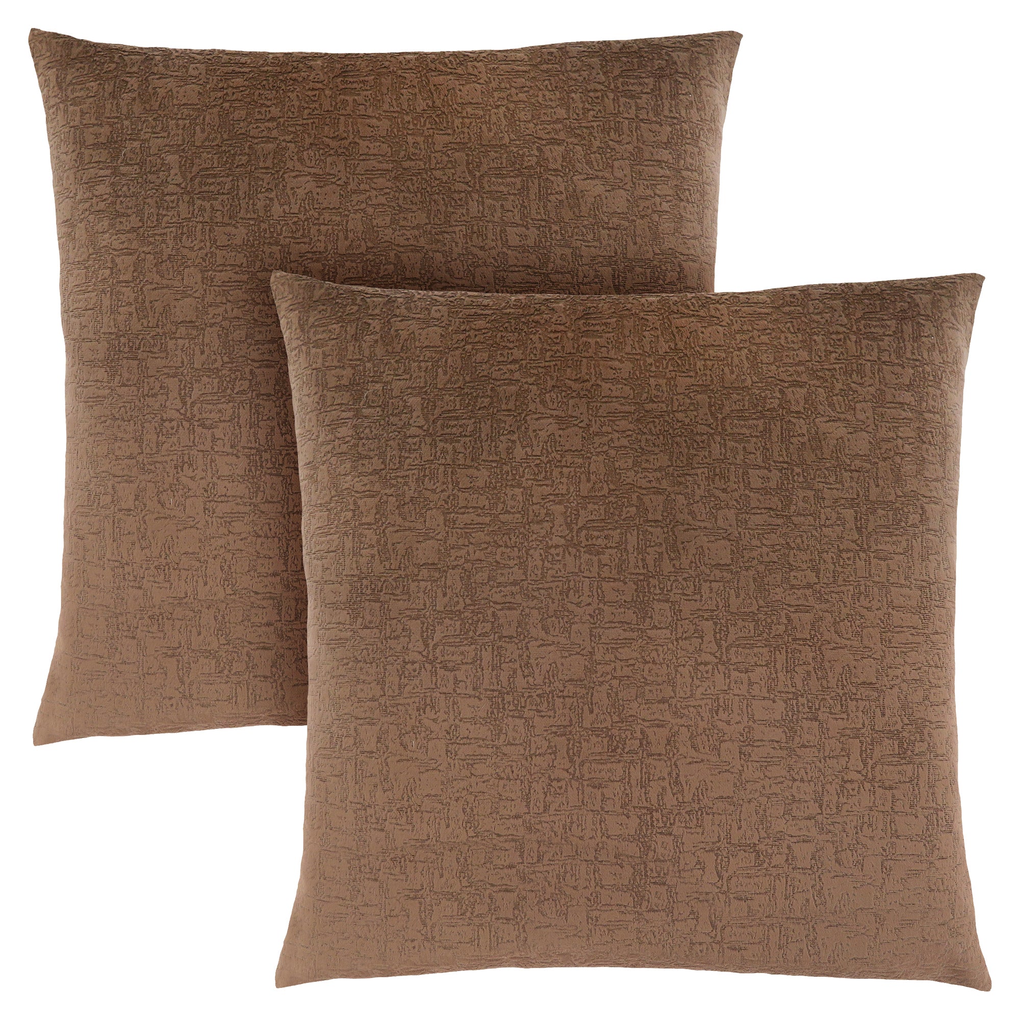 MN-759277    Pillows, Set Of 2, 18 X 18 Square, Insert Included, Decorative Throw, Accent, Sofa, Couch, Bed, Plush Velvet Finish, Soft Polyester Fabric, Hypoallergenic Soft Polyester Insert, Light Brown, Contemporary, Modern