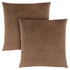 MN-759277    Pillows, Set Of 2, 18 X 18 Square, Insert Included, Decorative Throw, Accent, Sofa, Couch, Bed, Plush Velvet Finish, Soft Polyester Fabric, Hypoallergenic Soft Polyester Insert, Light Brown, Contemporary, Modern