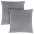 MN-929307    Pillows, Set Of 2, 18 X 18 Square, Insert Included, Decorative Throw, Accent, Sofa, Couch, Bed, Velvety Soft Polyester Fabric, Hypoallergenic Soft Polyester Insert, Silver, Transitional