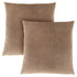 MN-959311    Pillows, Set Of 2, 18 X 18 Square, Insert Included, Decorative Throw, Accent, Sofa, Couch, Bed, Velvety Soft Polyester Fabric, Hypoallergenic Soft Polyester Insert, Beige, Transitional