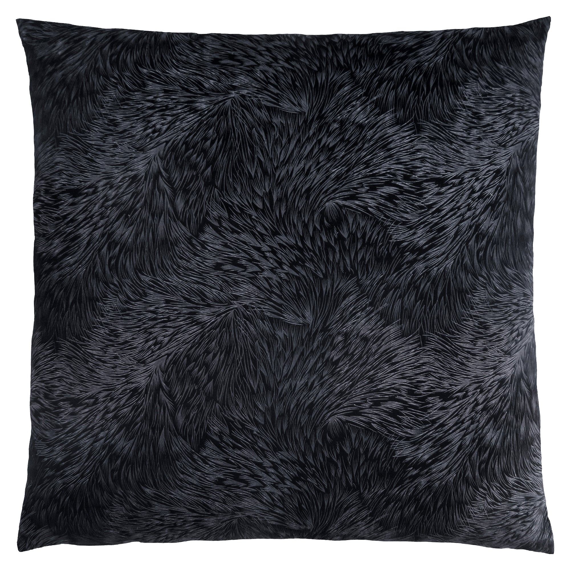 MN-919332    Pillows, 18 X 18 Square, Insert Included, Decorative Throw, Accent, Sofa, Couch, Bed, Lush Velvet-Look Polyester Fabric, Hypoallergenic Soft Polyester Insert, Black, Glam