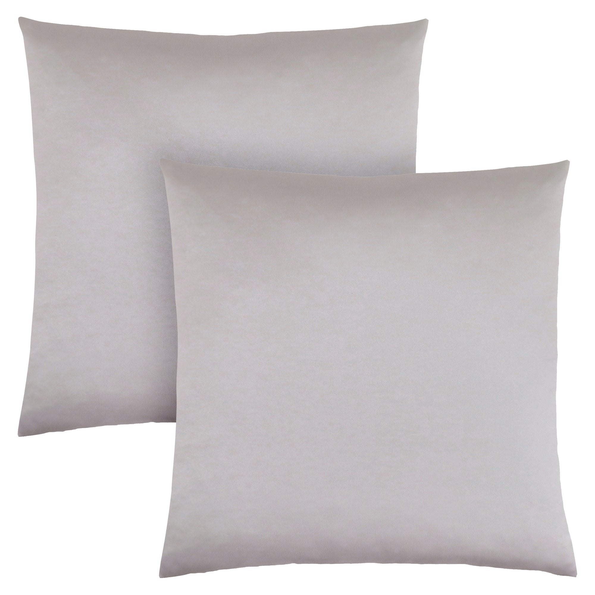 MN-969337    Pillows, Set Of 2, 18 X 18 Square, Insert Included, Decorative Throw, Accent, Sofa, Couch, Bed, Satin-Look Polyester Fabric, Hypoallergenic Soft Polyester Insert, Silver, Glam