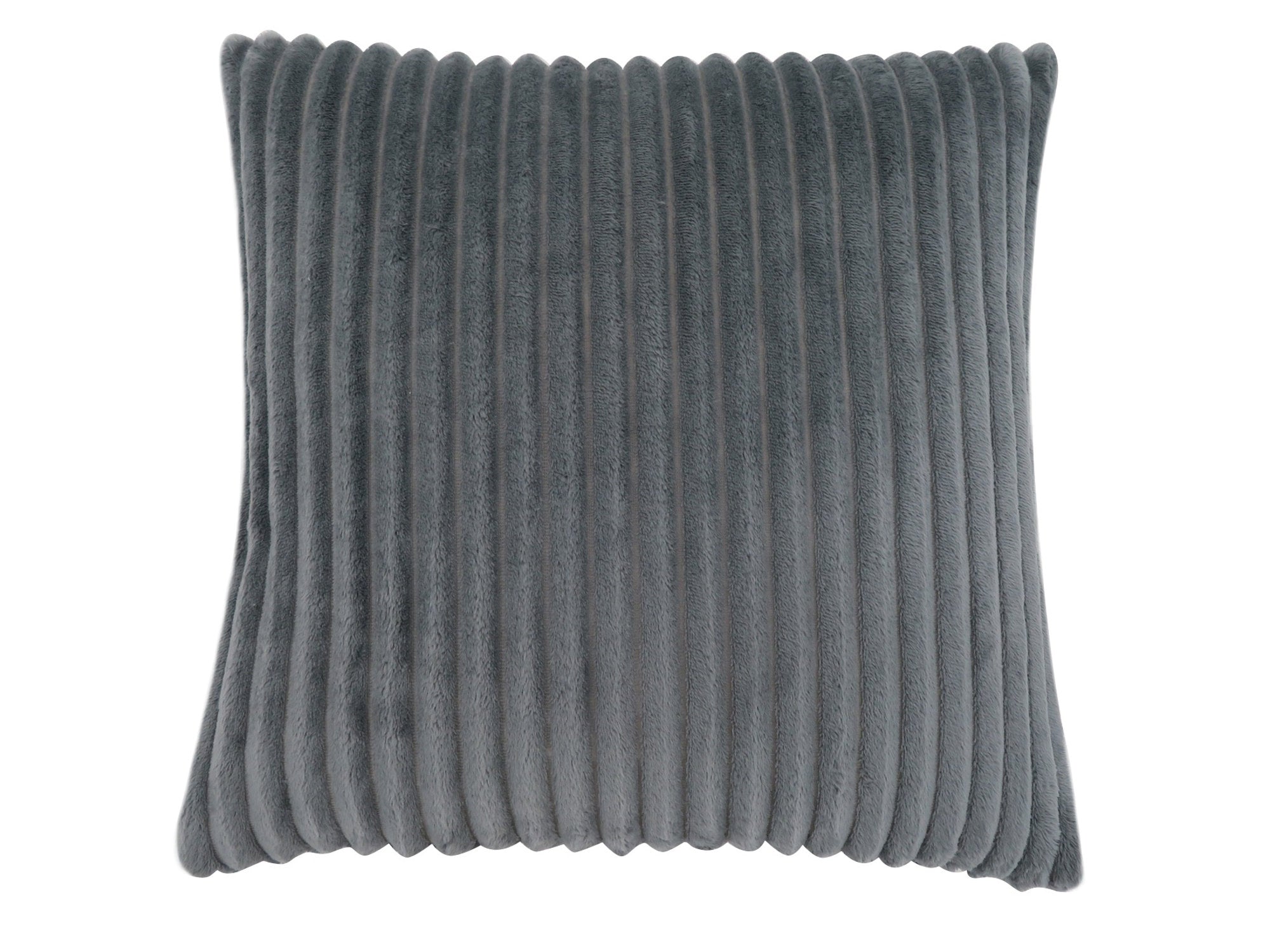 MN-939352    Pillows, 18 X 18 Square, Insert Included, Decorative Throw, Accent, Sofa, Couch, Bed, Faux Fur Polyester Fabric, Hypoallergenic Soft Polyester Insert, Grey, Transitional