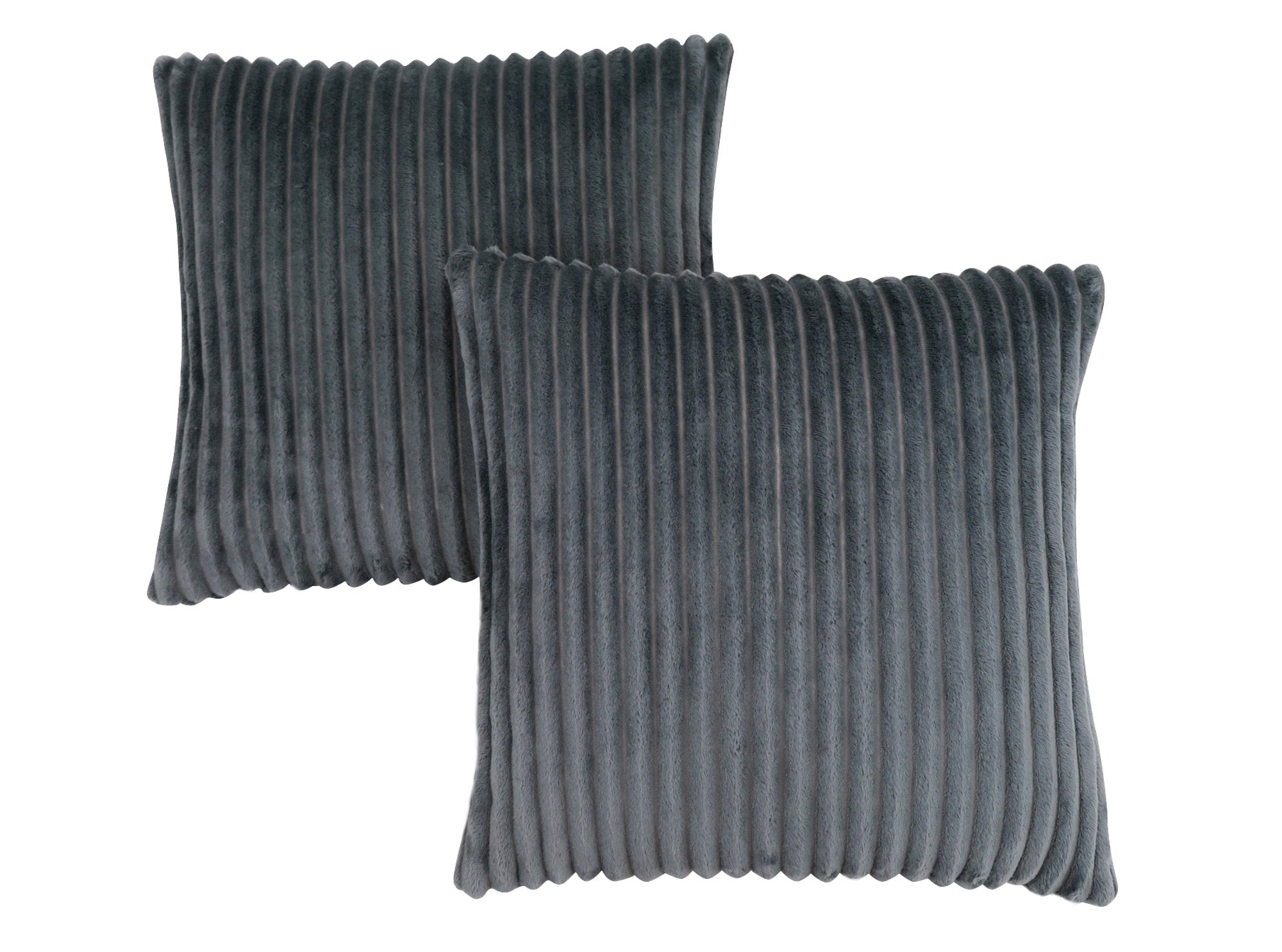 MN-949353    Pillows, Set Of 2, 18 X 18 Square, Insert Included, Decorative Throw, Accent, Sofa, Couch, Bed, Faux Fur Polyester Fabric, Hypoallergenic Soft Polyester Insert, Grey, Transitional