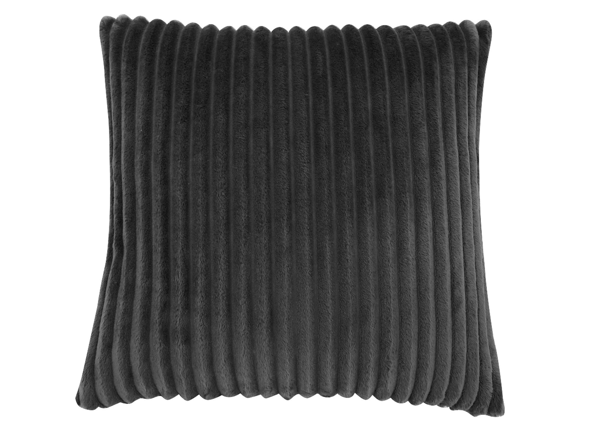 MN-979356    Pillows, 18 X 18 Square, Insert Included, Decorative Throw, Accent, Sofa, Couch, Bed, Faux Fur Polyester Fabric, Hypoallergenic Soft Polyester Insert, Black, Transitional