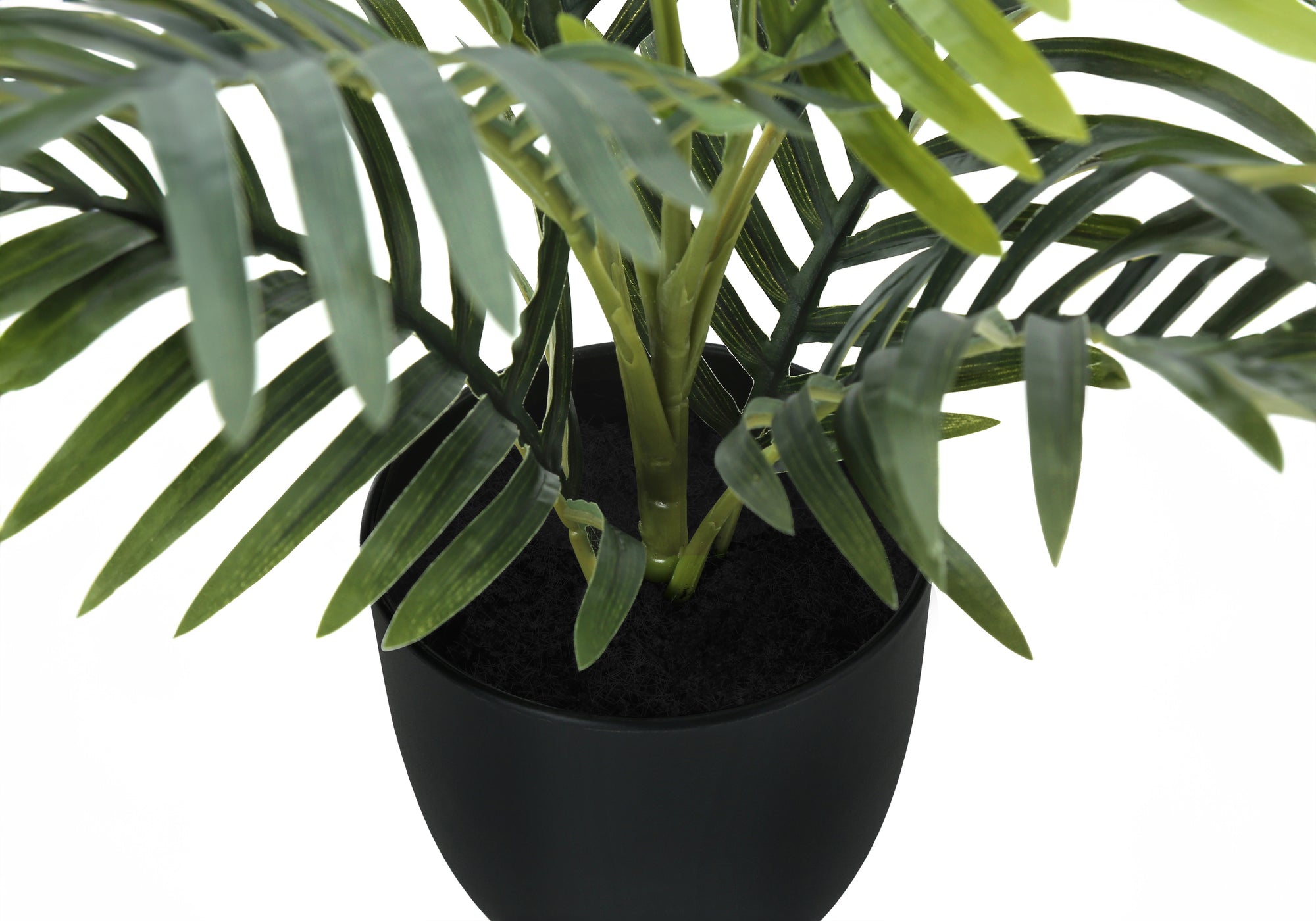 MN-229501    Artificial Plant, 20" Tall, Palm, Indoor, Faux, Fake, Table, Greenery, Potted, Real Touch, Decorative, Green Leaves, Black Pot