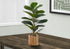 MN-269505    Artificial Plant, 28" Tall, Fiddle Tree, Indoor, Faux, Fake, Floor, Greenery, Potted, Real Touch, Decorative, Green Leaves, Beige Woven Basket