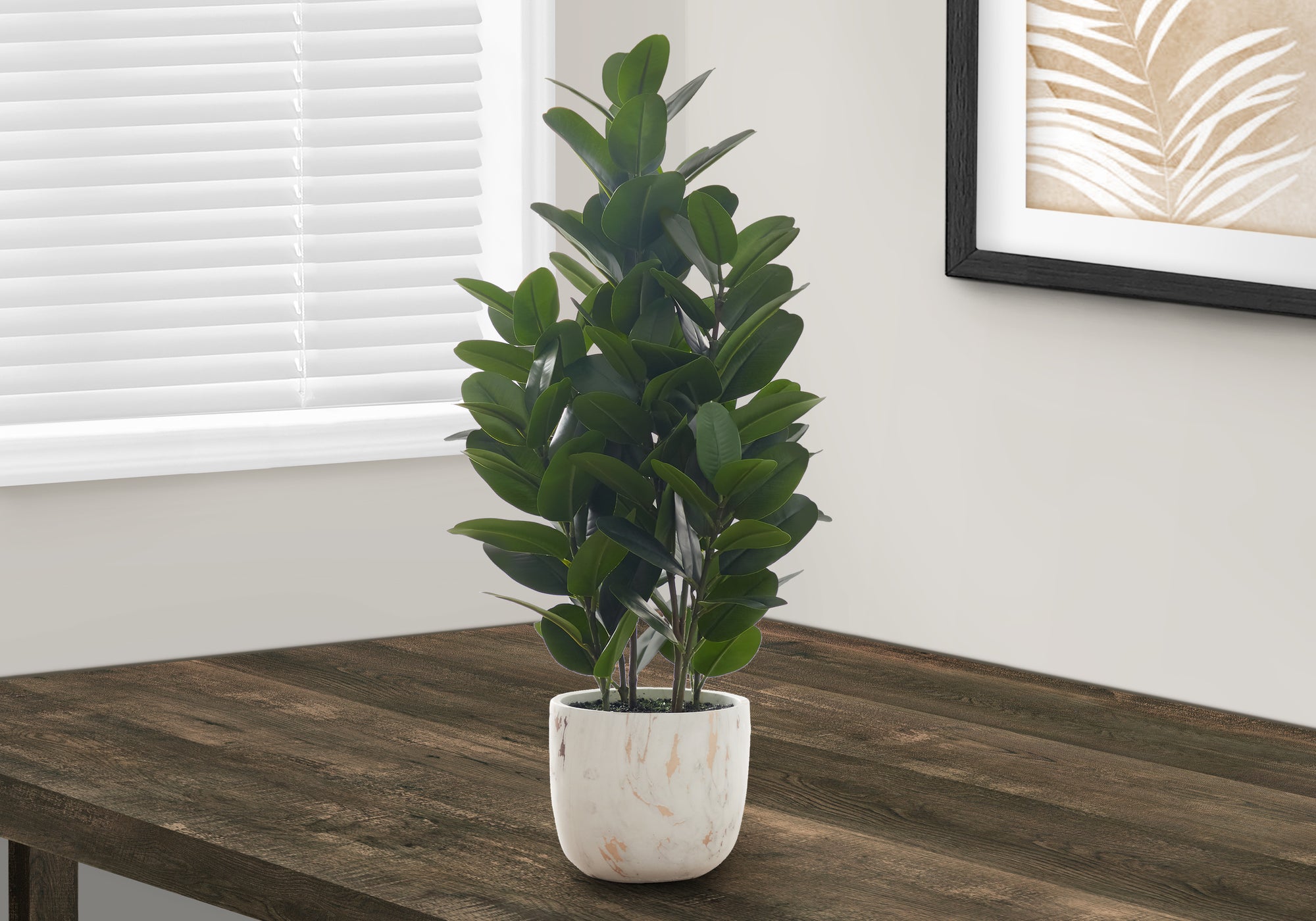 MN-289507    Artificial Plant, 31" Tall, Garcinia Tree, Indoor, Faux, Fake, Floor, Greenery, Potted, Real Touch, Decorative, Green Leaves, White Cement Pot