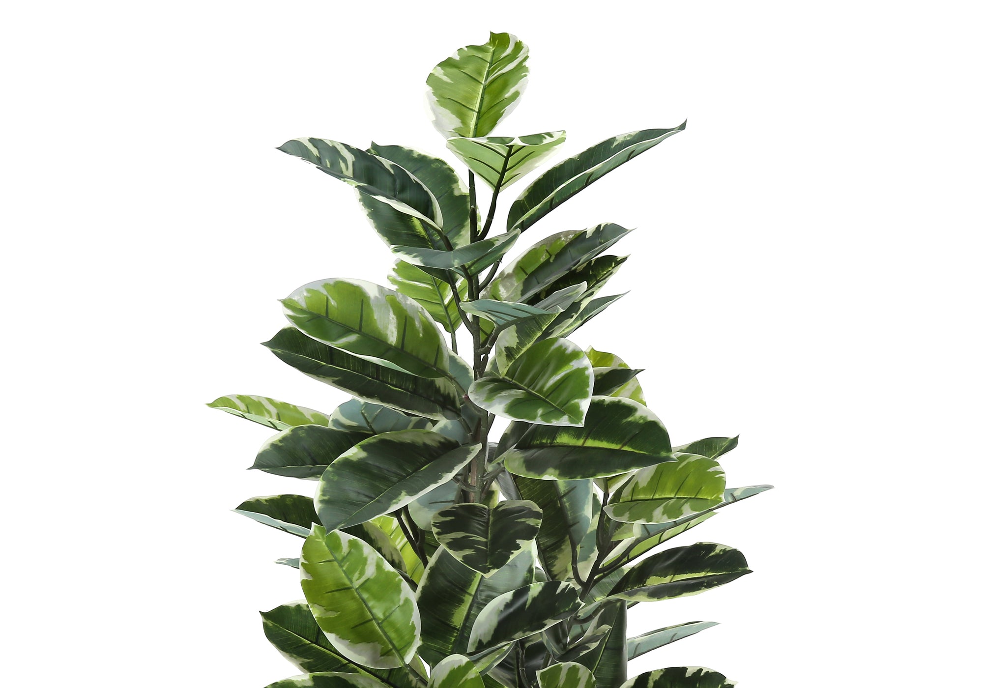 MN-349513    Artificial Plant, 52" Tall, Rubber Tree, Indoor, Faux, Fake, Floor, Greenery, Potted, Real Touch, Decorative, Green Leaves, Black Pot