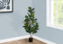 MN-379517    Artificial Plant, 49" Tall, Fiddle Tree, Indoor, Faux, Fake, Floor, Greenery, Potted, Real Touch, Decorative, Green Leaves, Black Pot