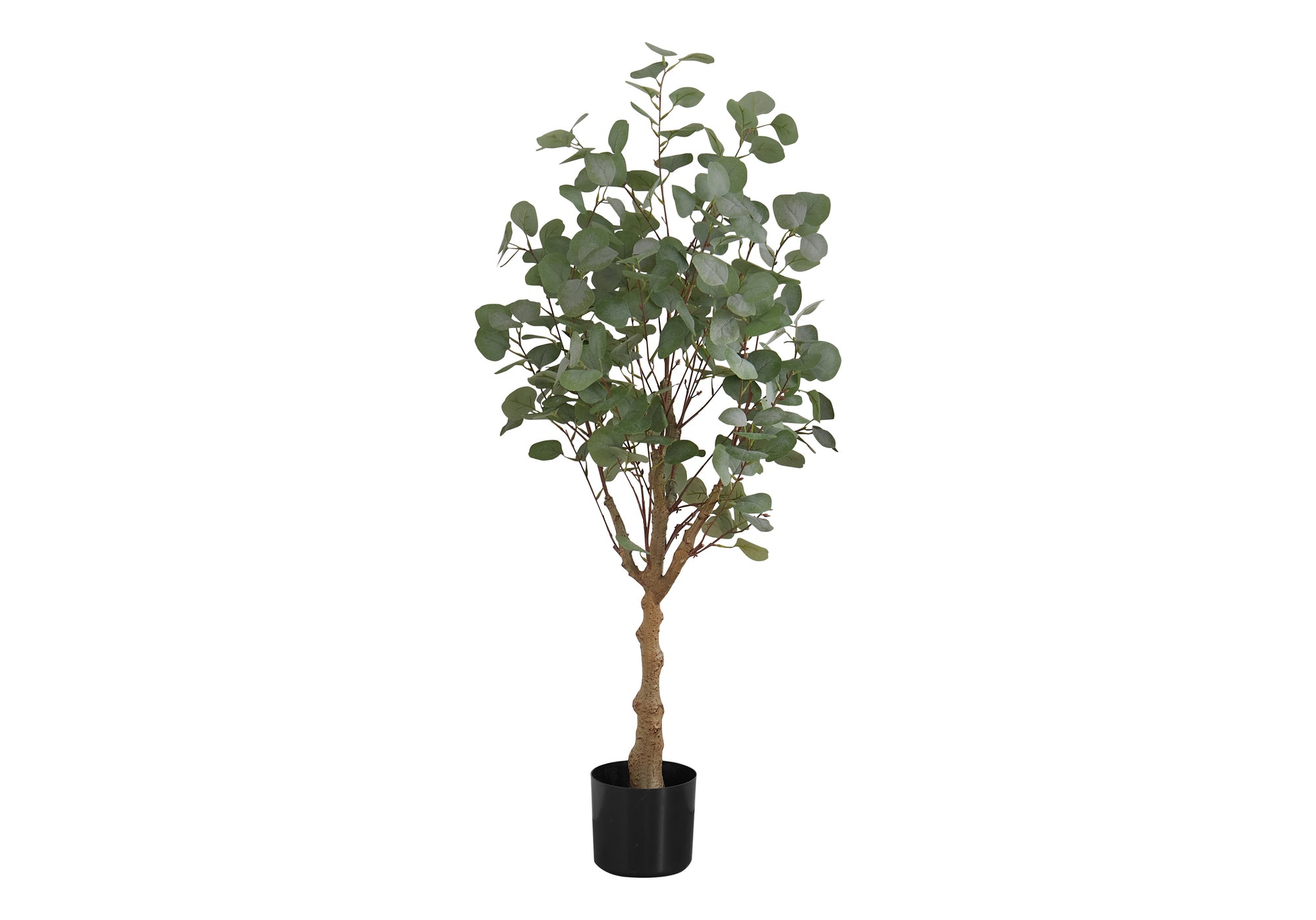 MN-389518    Artificial Plant, 46" Tall, Eucalyptus Tree, Indoor, Faux, Fake, Floor, Greenery, Potted, Decorative, Green Leaves, Black Pot