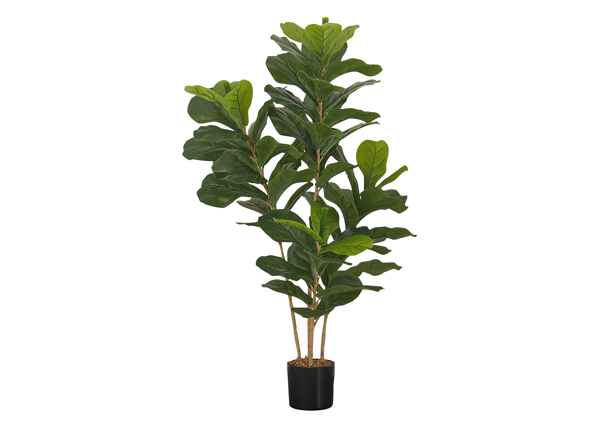 MN-469540    Artificial Plant, 41" Tall, Fiddle Tree, Indoor, Faux, Fake, Floor, Greenery, Potted, Real Touch, Decorative, Green Leaves, Black Pot