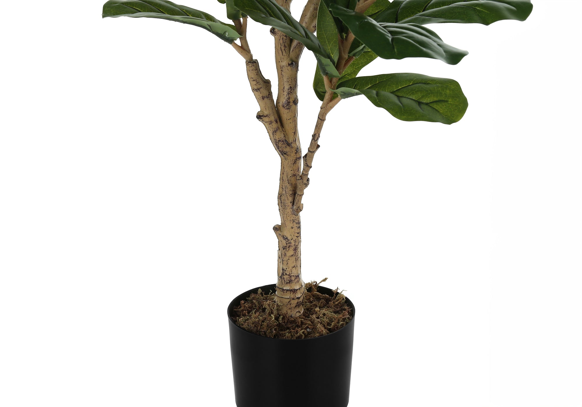 MN-479541    Artificial Plant, 47" Tall, Fiddle Tree, Indoor, Faux, Fake, Floor, Greenery, Potted, Real Touch, Decorative, Green Leaves, Black Pot