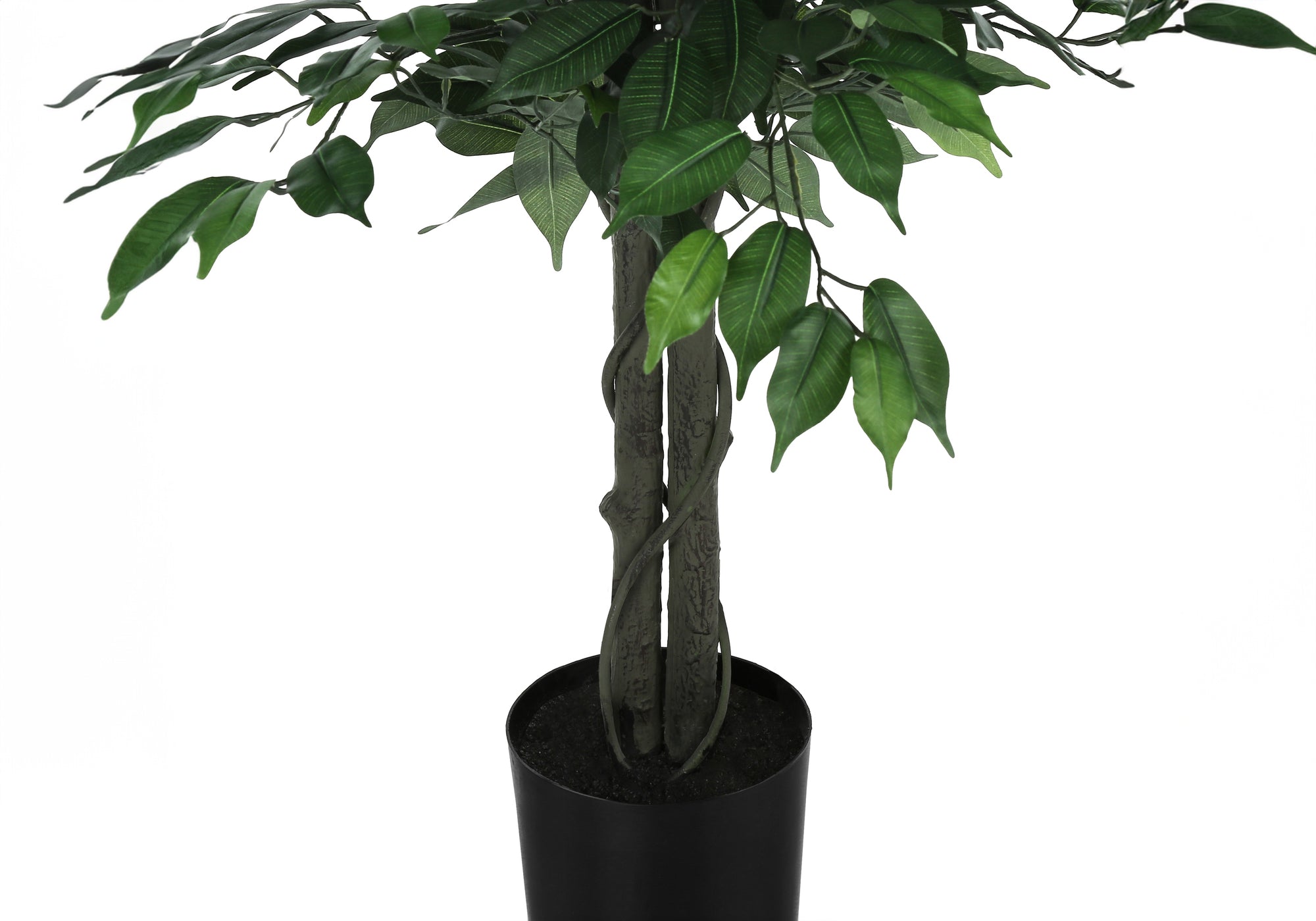MN-579564    Artificial Plant, 58" Tall, Ficus Tree, Indoor, Faux, Fake, Floor, Greenery, Potted, Decorative, Green Leaves, Black Pot