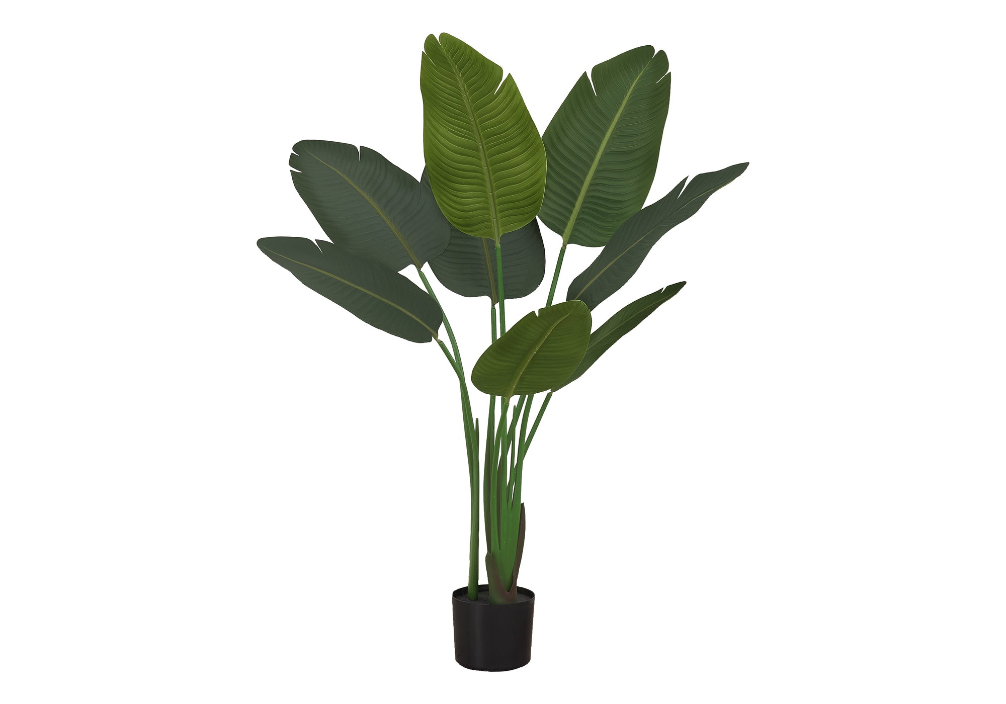 MN-619569    Artificial Plant, 44" Tall, Bird Of Paradise Tree, Indoor, Faux, Fake, Floor, Greenery, Potted, Decorative, Green Leaves, Black Pot
