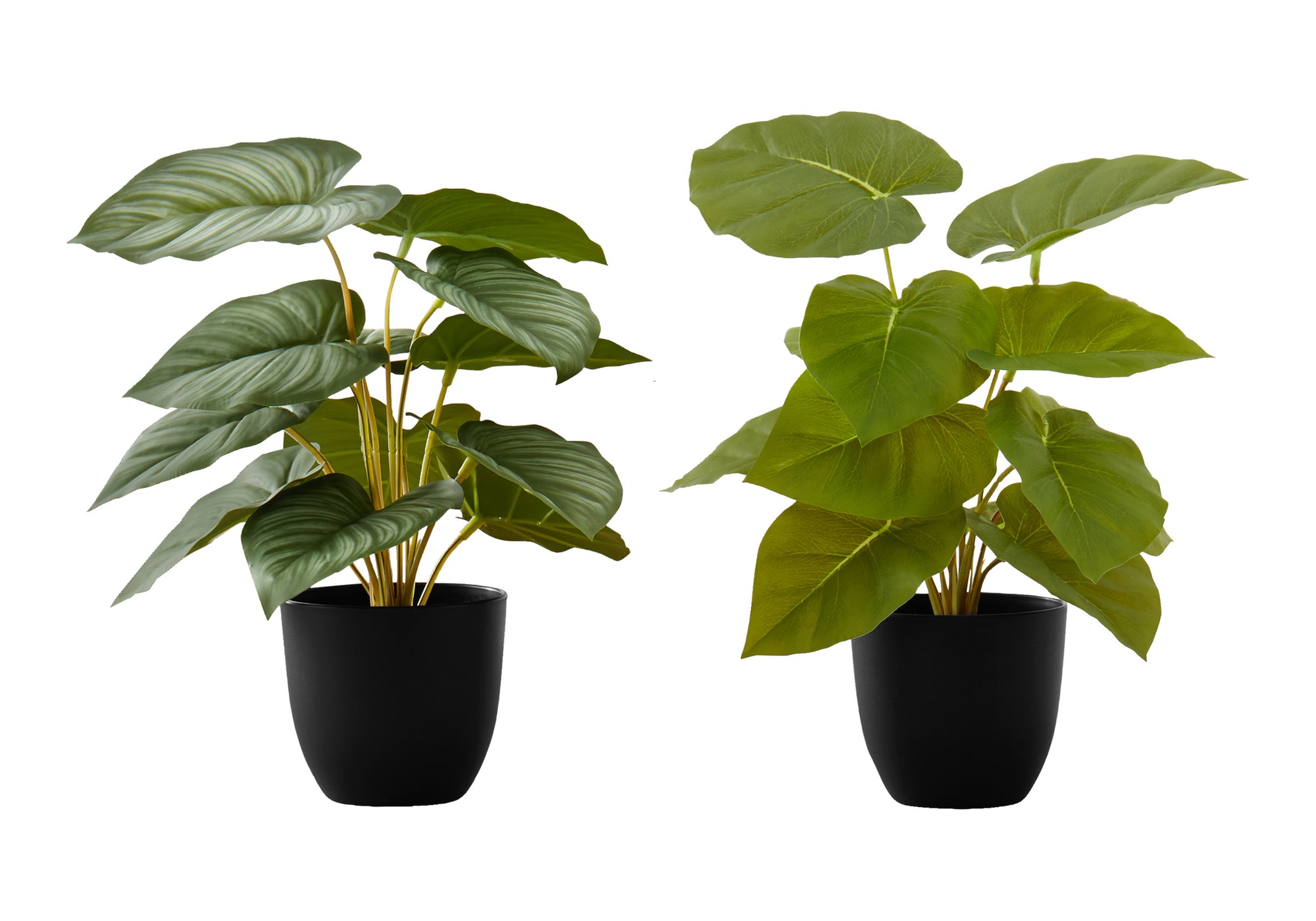 MN-739583    Artificial Plant, 13" Tall, Epipremnum, Indoor, Faux, Fake, Table, Greenery, Potted, Set Of 2, Decorative, Green Leaves, Black Pots