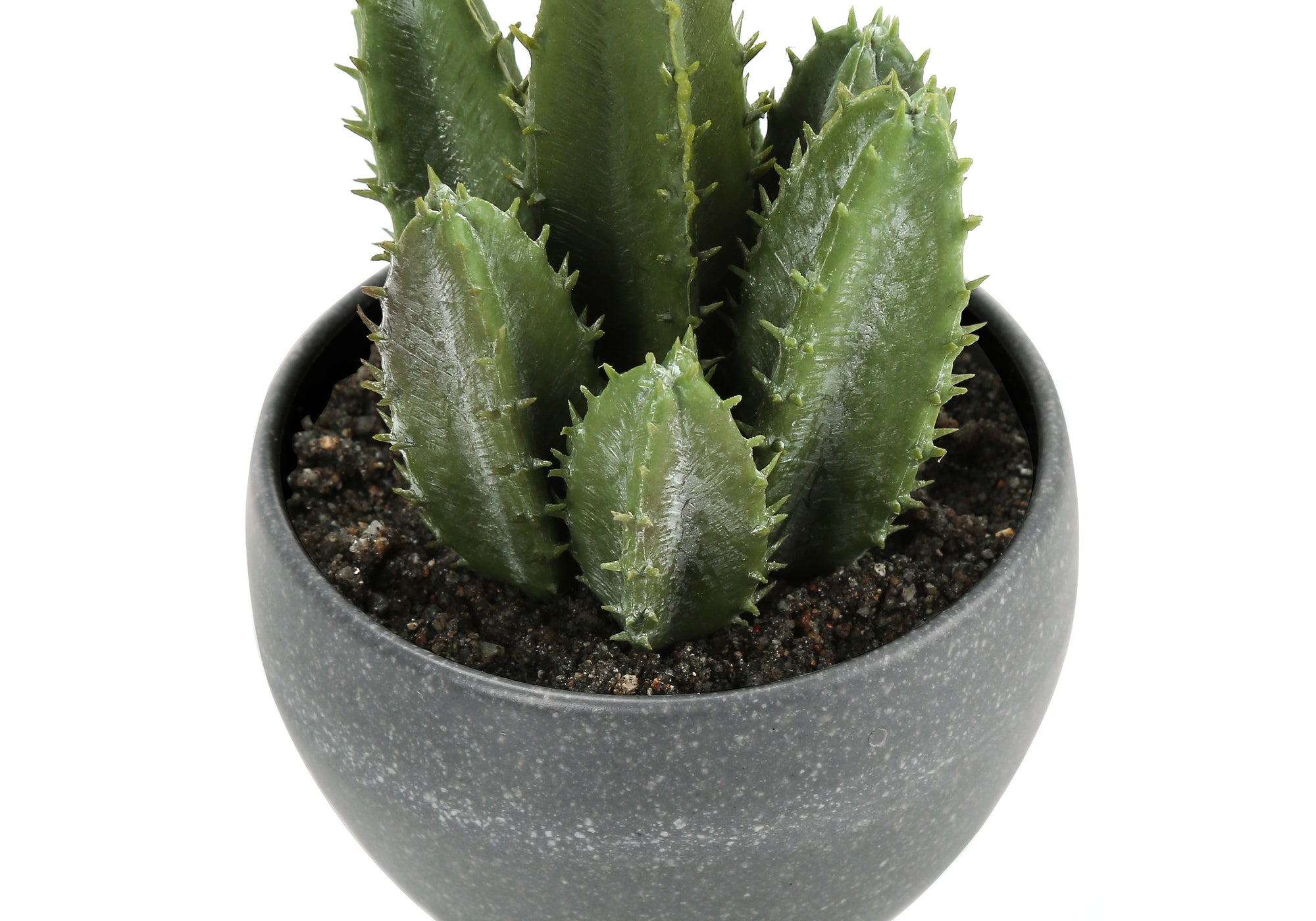 MN-779587    Artificial Plant, 6" Tall, Succulent, Indoor, Faux, Fake, Table, Greenery, Potted, Set Of 3, Decorative, Green Plants, Grey Cement Pots