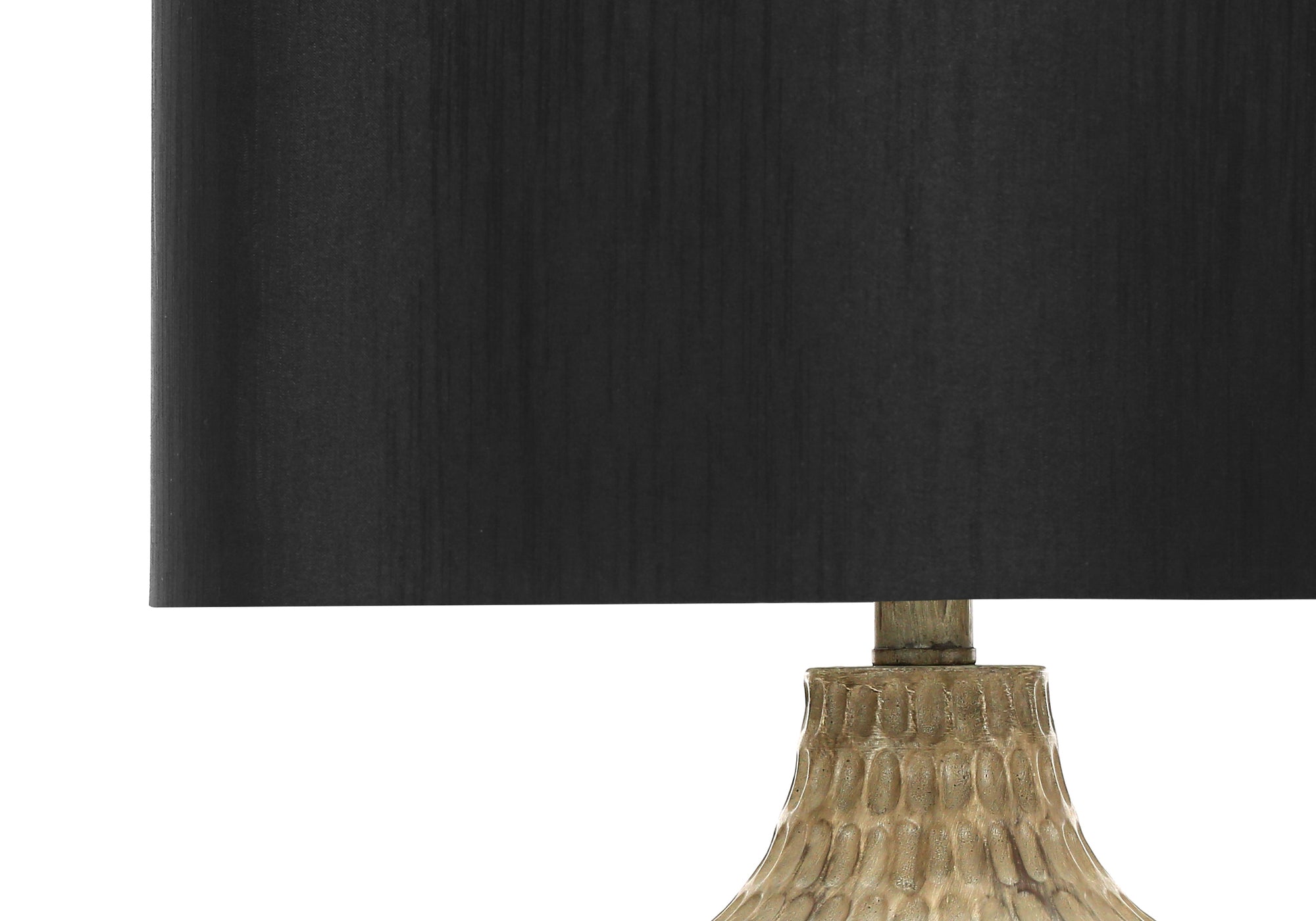 MN-819606    Lighting, 25"H, Table Lamp, Black Shade, Brown Resin, Contemporary