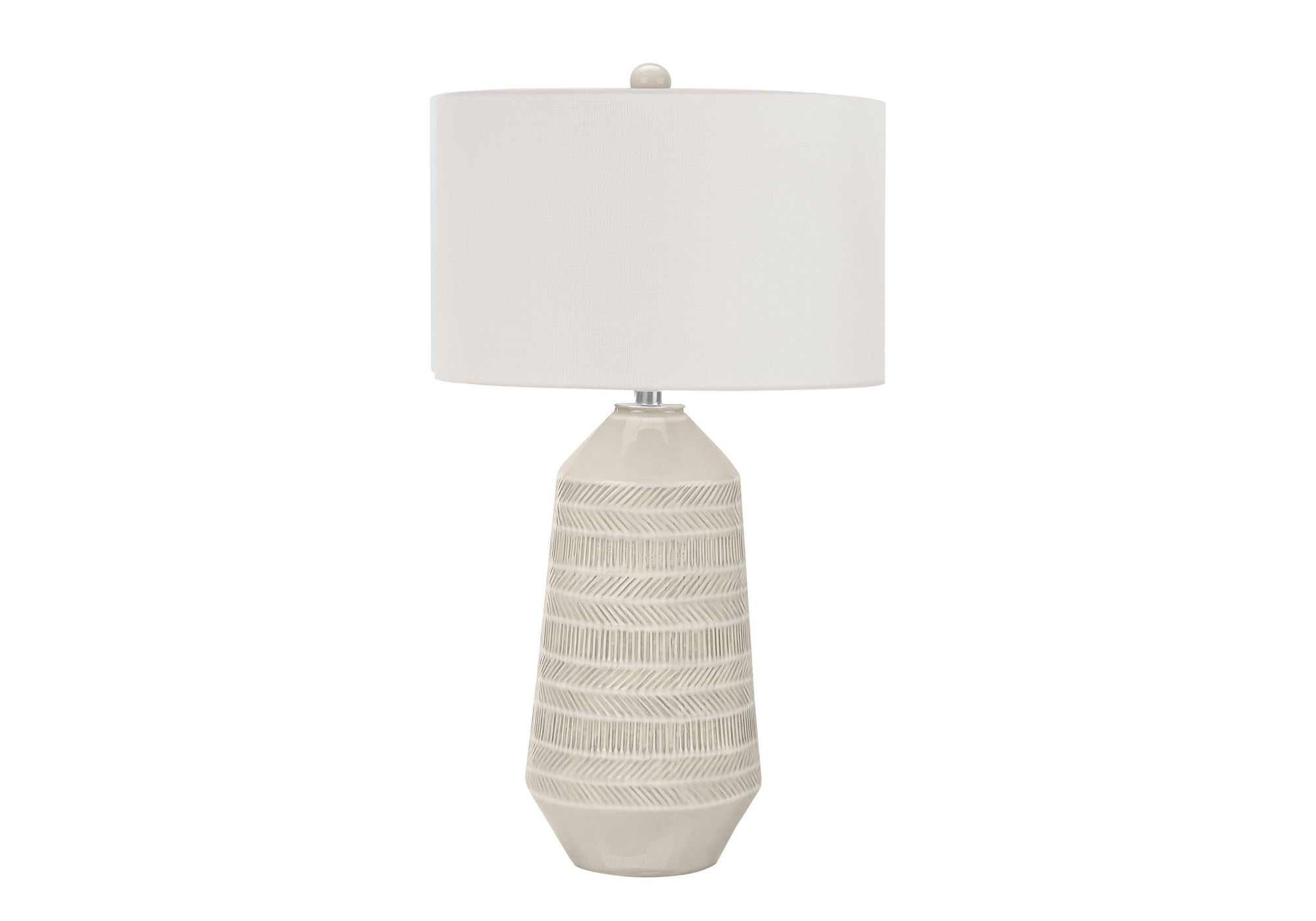 MN-879613    Lighting, 33"H, Table Lamp, Ivory / Cream Shade, Cream Ceramic, Contemporary