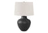 MN-899615    Lighting, 26"H, Table Lamp, Black Metal, Ivory / Cream Shade, Transitional