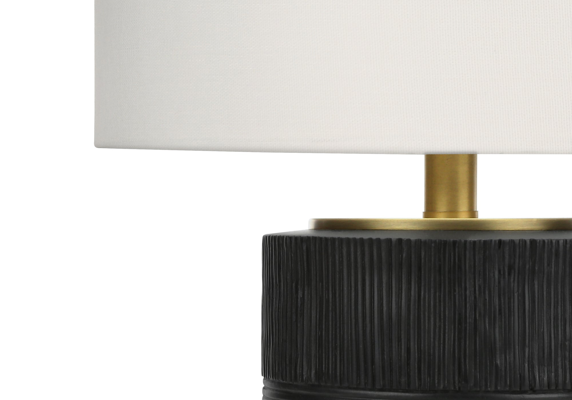 MN-929619    Lighting, 24"H, Table Lamp, Black Resin, Ivory / Cream Shade, Contemporary