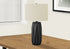 MN-939620    Lighting, 25"H, Table Lamp, Black Ceramic, Ivory / Cream Shade, Contemporary