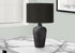 MN-949621    Lighting, Table Lamp, 24"H, Black Ceramic, Black Shade, Contemporary
