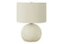 MN-129630    Lighting, 18"H, Table Lamp, Ivory / Cream Shade, Cream Ceramic, Contemporary