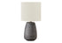 MN-159633    Lighting, 19"H, Table Lamp, Grey Ceramic, Ivory / Cream Shade, Contemporary