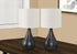 MN-209639    Lighting, Set Of 2, 18"H, Table Lamp, Black Metal, Ivory / Cream Shade, Contemporary