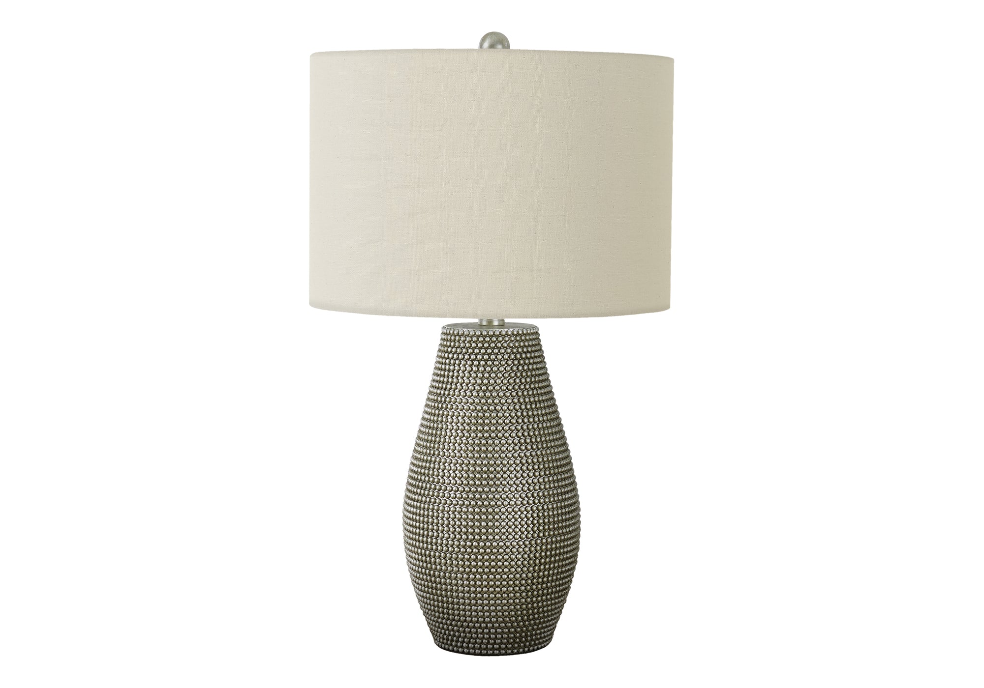 MN-309654    Lighting, 24"H, Table Lamp, Grey Resin, Ivory / Cream Shade, Contemporary