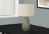 MN-309654    Lighting, 24"H, Table Lamp, Grey Resin, Ivory / Cream Shade, Contemporary