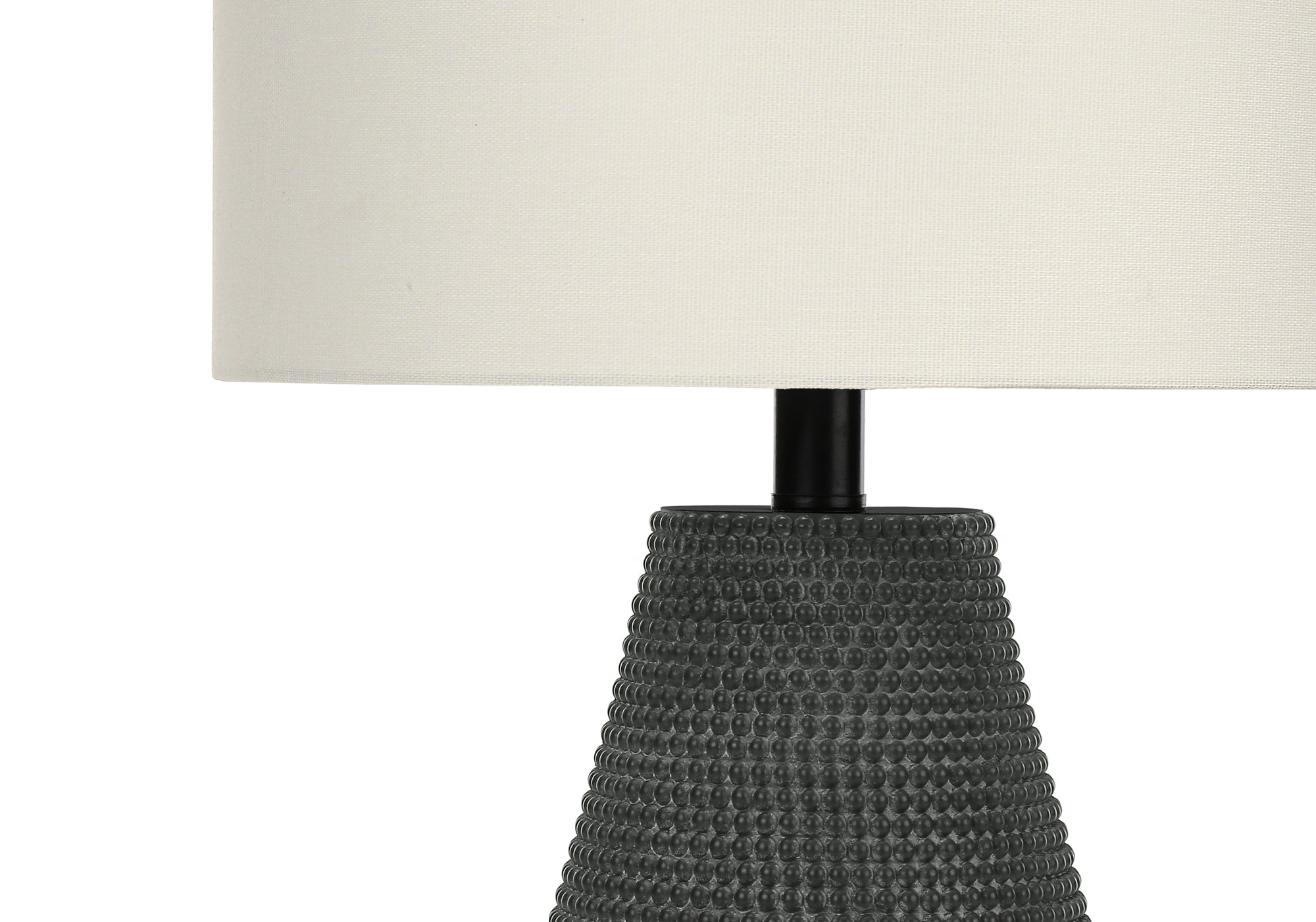MN-319655    Lighting, 24"H, Table Lamp, Black Resin, Ivory / Cream Shade, Contemporary