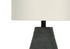 MN-319655    Lighting, 24"H, Table Lamp, Black Resin, Ivory / Cream Shade, Contemporary