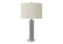 MN-329657    Lighting, 28"H, Table Lamp, Nickel Metal, Ivory / Cream Shade, Contemporary