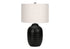 MN-399705    Lighting, 26"H, Table Lamp, Black Ceramic, Ivory / Cream Shade, Contemporary