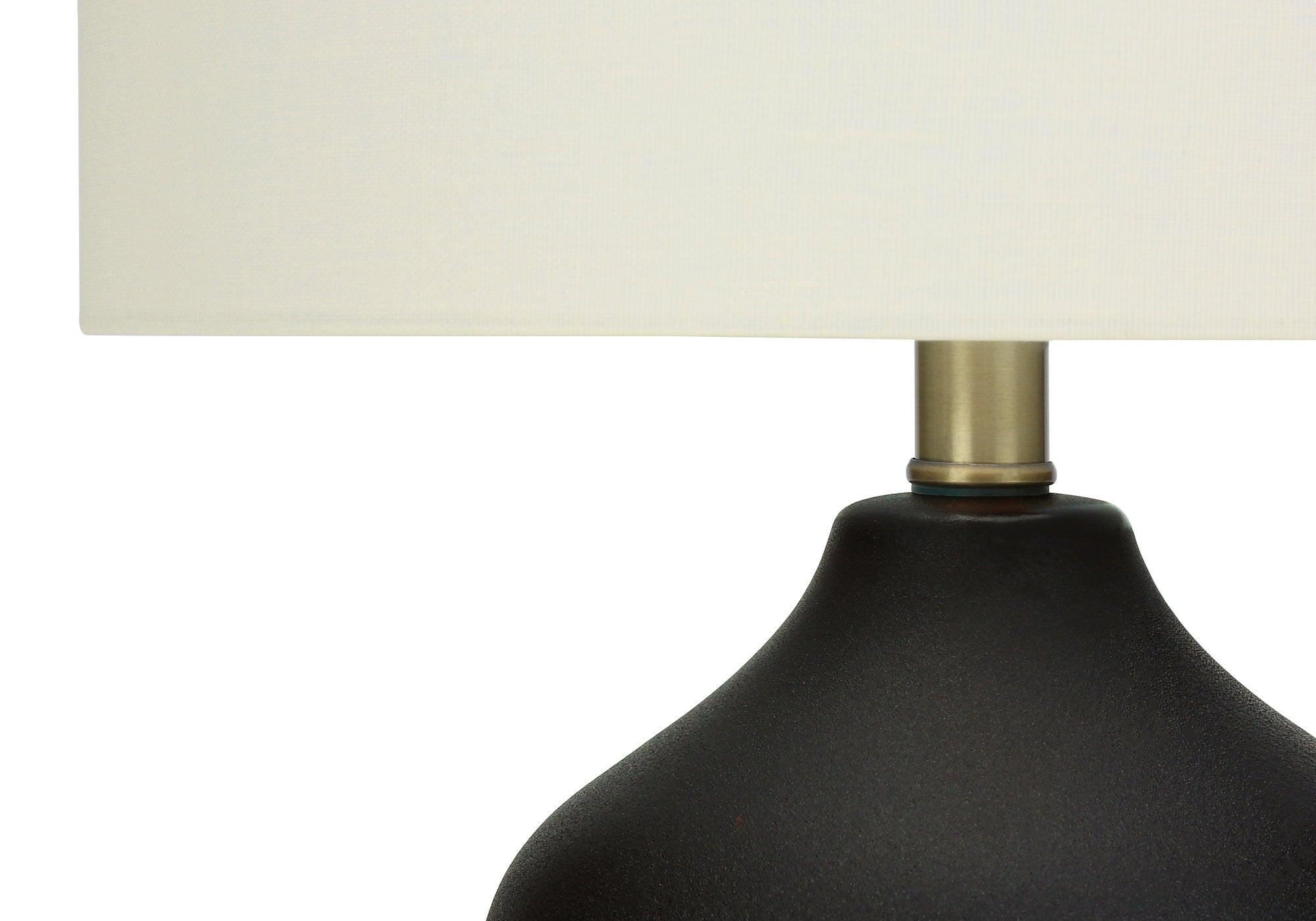 MN-429708    Lighting, 22"H, Table Lamp, Black Ceramic, Ivory / Cream Shade, Transitional