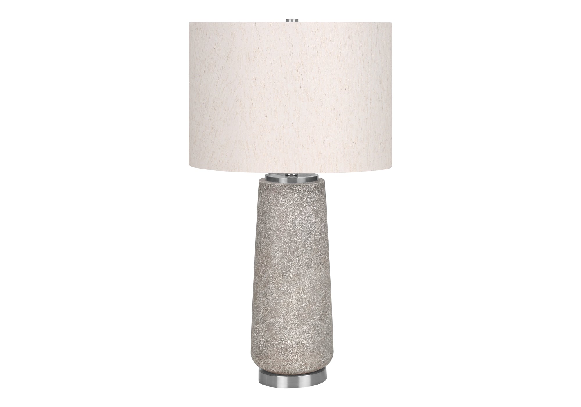 MN-469712    Lighting, 29"H, Table Lamp, Grey Resin, Ivory / Cream Shade, Modern