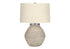 MN-489714    Lighting, 25"H, Table Lamp, Cream Concrete, Beige Shade, Contemporary
