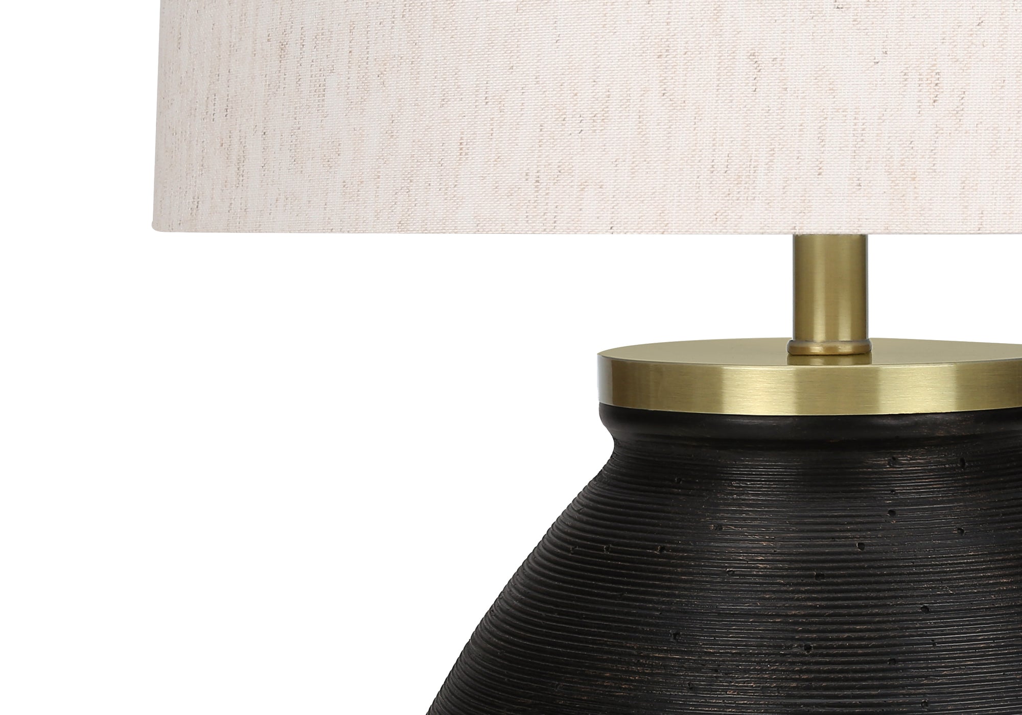 MN-499715    Lighting, 25"H, Table Lamp, Black Concrete, Ivory / Cream Shade, Contemporary