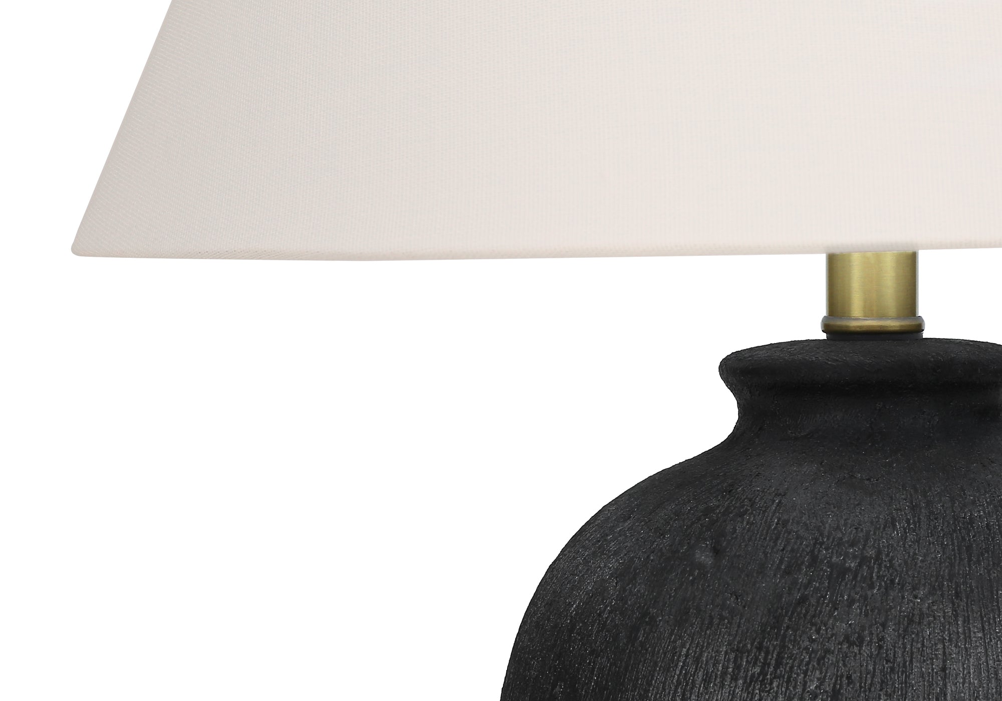 MN-559721    Lighting, 24"H, Table Lamp, Black Ceramic, Ivory / Cream Shade, Modern