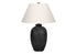 MN-559721    Lighting, 24"H, Table Lamp, Black Ceramic, Ivory / Cream Shade, Modern