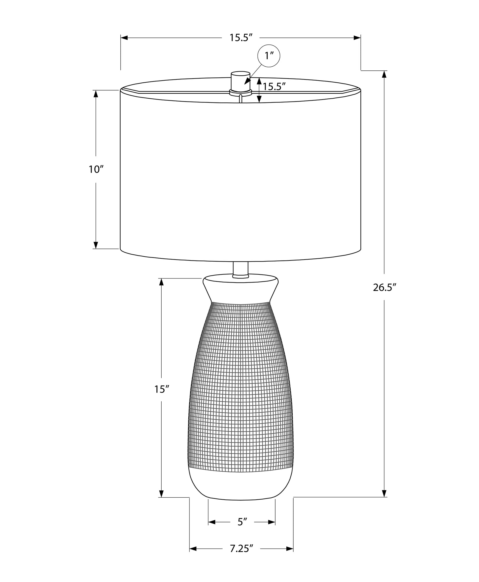 MN-599725    Lighting, 27"H, Table Lamp, Grey Ceramic, Grey Shade, Contemporary