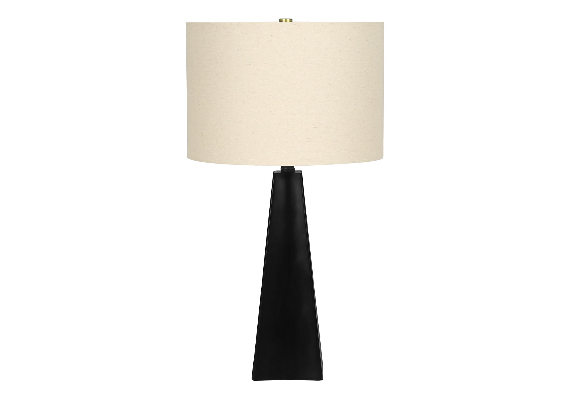 MN-609726    Lighting, 27"H, Table Lamp, Black Resin, Beige Shade, Modern