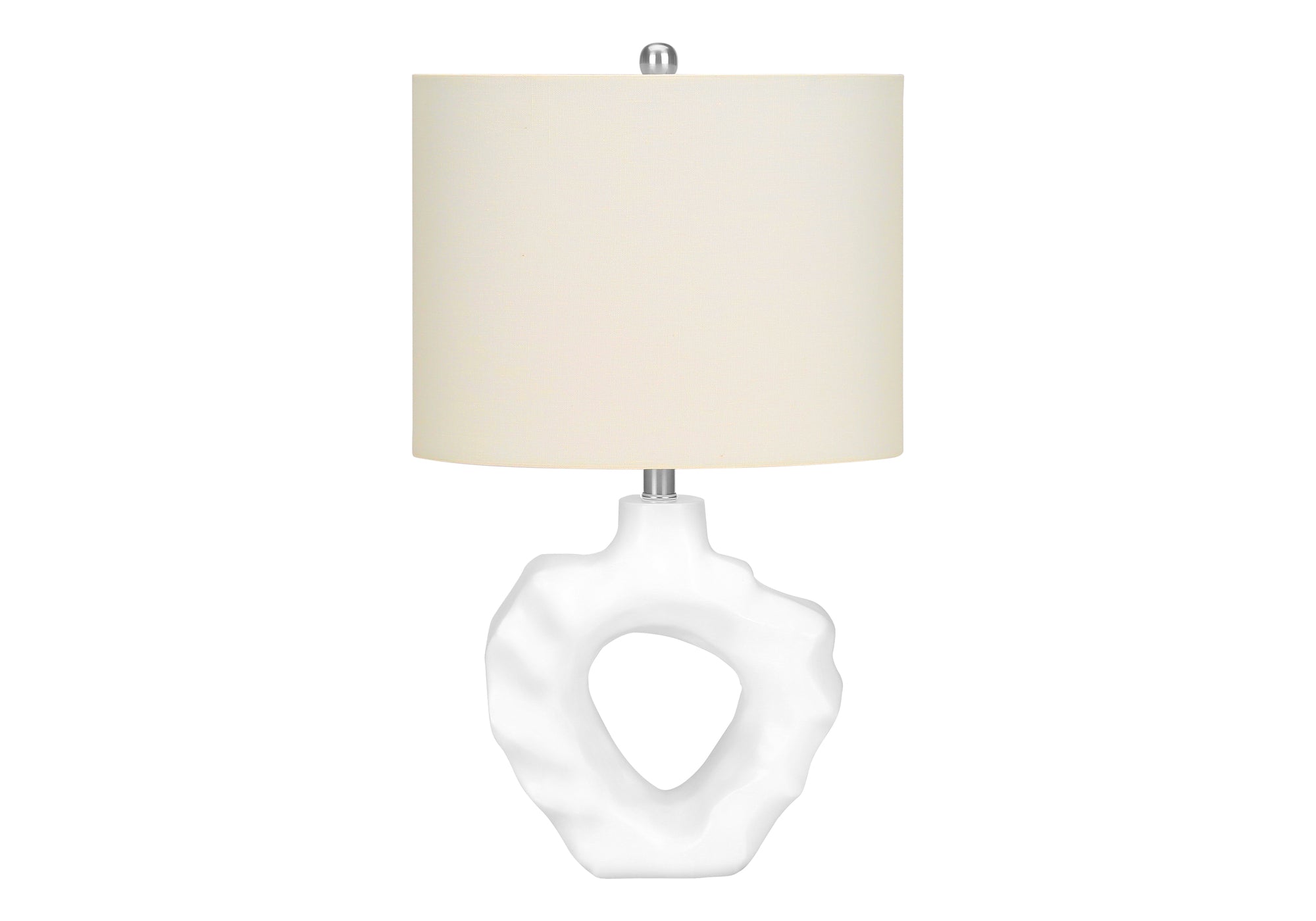 MN-619727    Lighting, 25"H, Table Lamp, Cream Resin, Ivory / Cream Shade, Modern