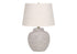MN-669732    Lighting, 22"H, Table Lamp, Cream Concrete, Ivory / Cream Shade, Modern